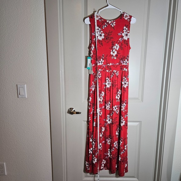 NWT 41 Hawthorn Maxi Dress Medium Adelina Knit Floral Print Red - NEW - Picture 8 of 11